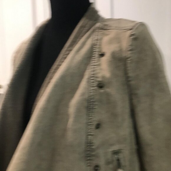 Free People Jacket Womens Small Brown Drape Front Raw Hem Distressed Zip Pockets - Picture 4 of 9